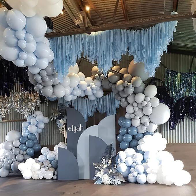 PartyWoo Dusty Blue Balloons 50pcs Slate Blue Boho Neutral Color | 12 Inch - Image 7