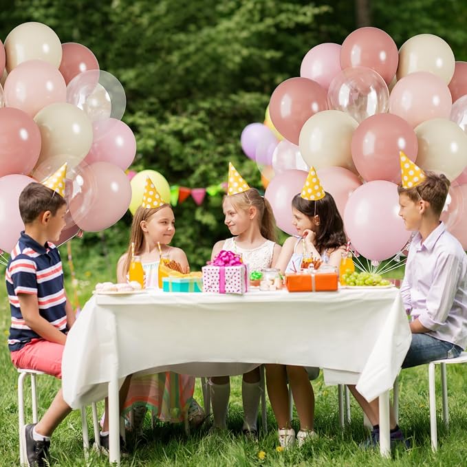 Dusty Pink Balloons, 12 Inch Pastel Pink Balloons, Blush Macaron Orange White - Image 5