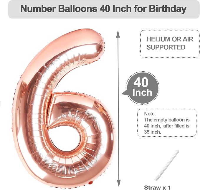 Numbers 15 Balloon 40Inch Rose Gold Balloons - Image 5