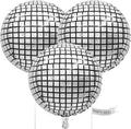 PartyWoo Silver Disco Ball Large Giant 4D Jumbo Foil Balloons 3pcs 50 Inch | 50 by PartyWoo
