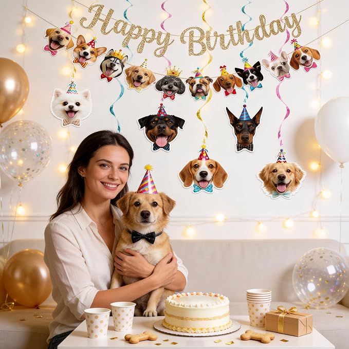 Alynta Dog Happy Birthday Banner Pre-Strung Dog Birthday Party Decorations | NO - Image 5