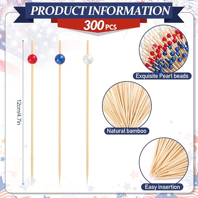 Reallnaive 600 Pcs Cocktail Pick Pearl Fancy Toothpick - Image 2