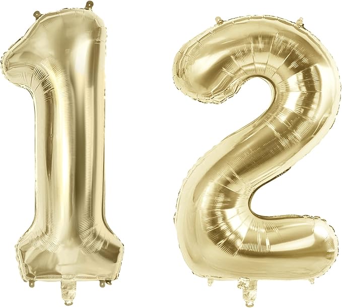 Number 12 Balloons for 12th Birthday Party Decorations, 40 Inch 0-100 by Joycard