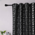 Taisier Home Silver Foil Print Linen Textured Curtains Geometric Dots Pattern by TaisierHome