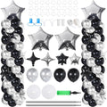 Gejoy 110 Pcs Black Silver Balloons Column Stand Kit Adjustable Tower Stand by Gejoy