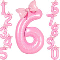 Pink 6 Balloon Number Pink Birthday Decorations by Unknown