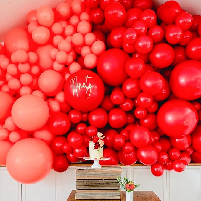 PartyWoo Red Balloons 100 pcs Different Sizes of 18 12 10 5 Inch Red Balloon - Image 5