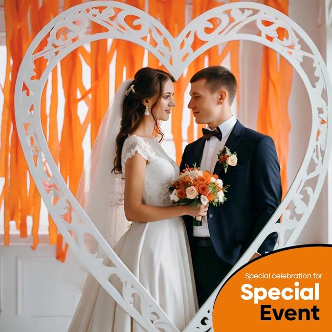 4 Orange Streamers, 382ft Pack of Crepe Paper Party Decorations | Each roll is - Image 7