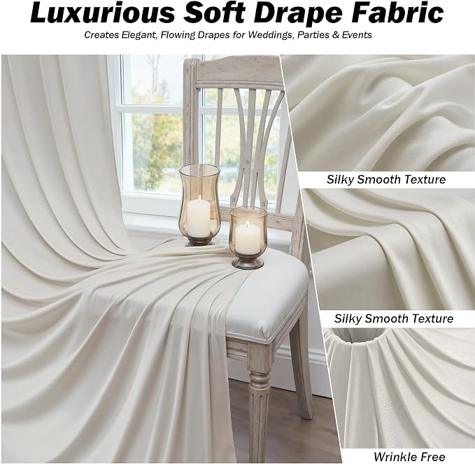 20ft×12ft Beige Backdrop Curtain - Image 3