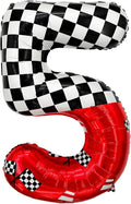 1 pack racing theme 40-inch digital foil balloon, featuring black and white by laackys