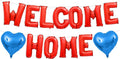 Welcome Home Balloons Blue Red, 16Inch Welcome Home Foil Balloons Banner by Xinvery