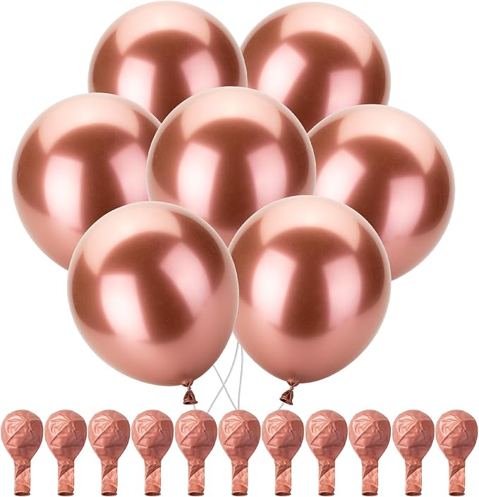Mr. Pen- Metallic Balloons, 12 Inch, 54 Pack | Latex Metallic Rose Gold by MrPen