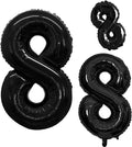 Black Foil Balloons Number 8, Huge Number Balloons by GOER