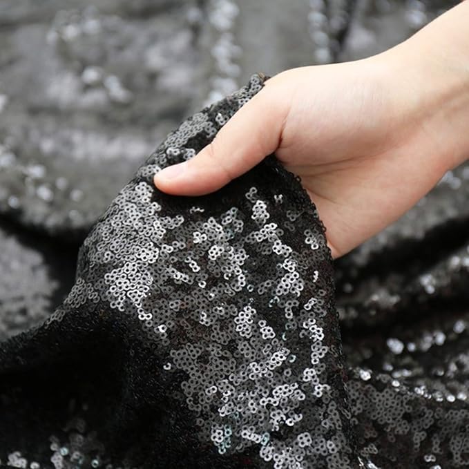 Poise3EHome Black Sequin Backdrop, 7FT x 7FT Black Sequin Photography Backdrop - Image 5