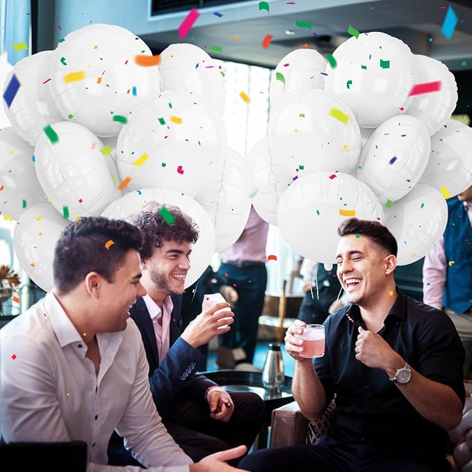 20PCS White Round Shaped Balloons, 18 Inch Round Foil Balloon, Giant Round - Image 6