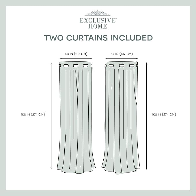 EXCLUSIVE HOME Chateau Striped Faux Silk Grommet Top Curtain Panel Pair - Image 6