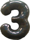 Jonhamwelbor 40 Inch Laser Black Number 3 Balloon Foil Mylar Giant Balloon by Jonhamwelbor