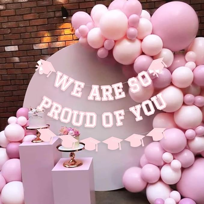 We Are So Proud Of You Banner Graduation Party Decorations Congrats Grad Cap - Image 4