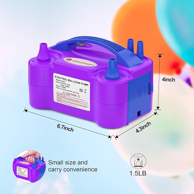 IDAODAN Electric Balloon Pump – Portable Balloon Air Pump Electric Inflator - Image 5