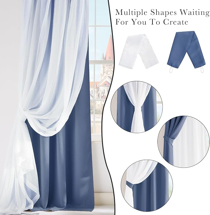 PONY DANCE Sheer Blackout Curtains, 52 Wide by 63 Long, Cortinas para Sala - Image 9