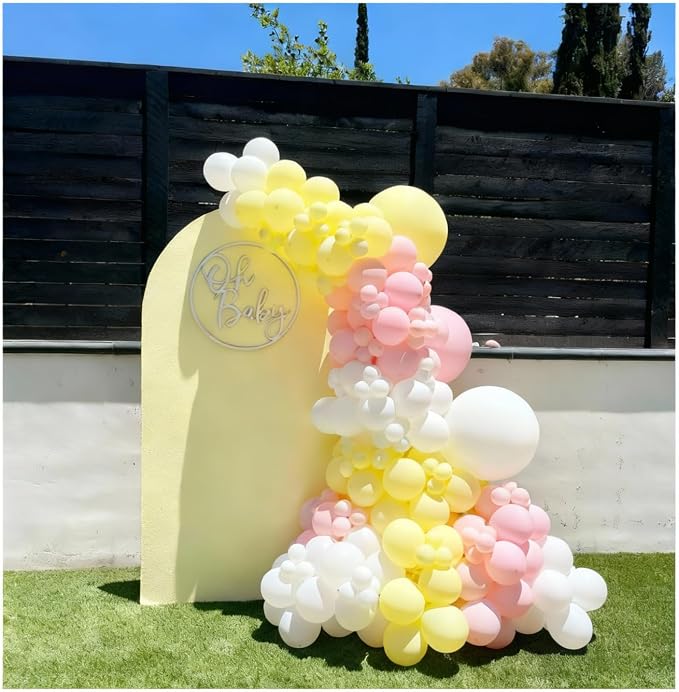 Pink and Yellow Balloons for Bee Bear Themed Baby Shower Decorations | 60Pcs - Image 5