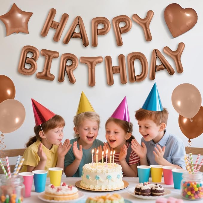 CANREVEL Happy Birthday Banner Decorations + Sign Balloons, Chocolate | 13pcs - Image 7