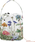 Wildflower Bloom Blue Yarn Bag Small Crochet Bag Drawstring Yarn Storage by Tatenale