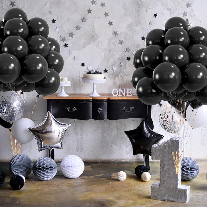 50pcs Black Balloons, Helium 12inch Black Party Balloons - Image 6