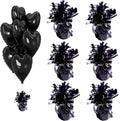Glitter Black Balloon Weights, 6 Pack | Glitter black PET film; helium balloon by Unknown