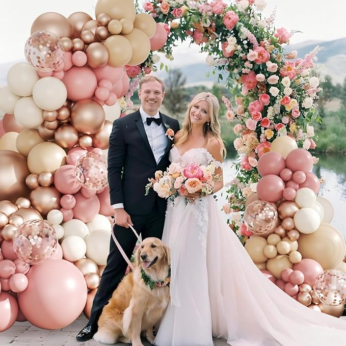 Dusty Pink Balloon Arch Kit for Boho Birthday Bridal Shower | 143Pcs Boho Blush - Image 2