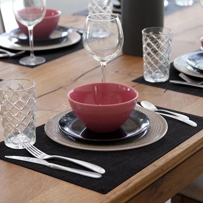 Faux Cotton Linen Placemats Set of 6, Cloth Washable Farmhouse Dining Table Mats - Image 8