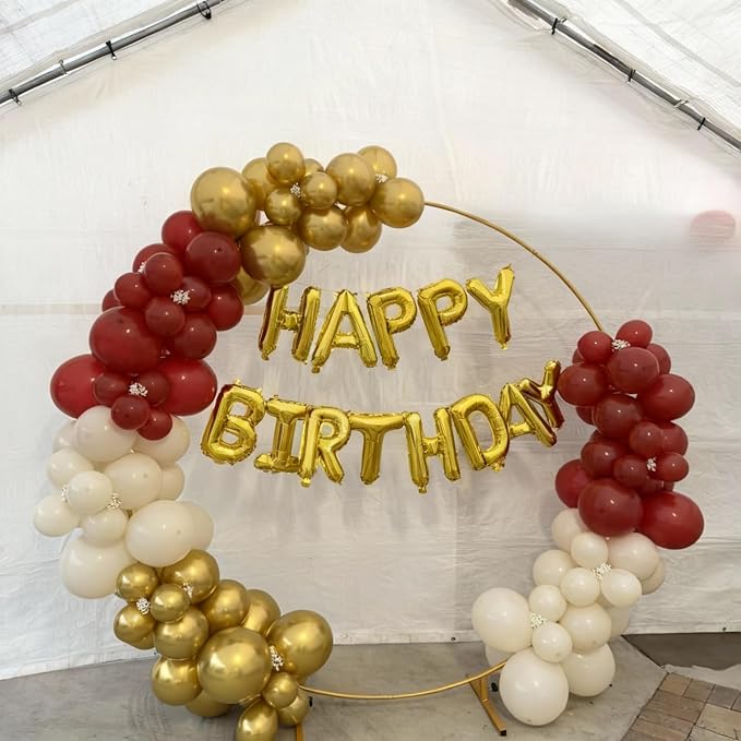 Burgundy and Gold Balloons for for Graduation Birthday Party Decorations | - Image 3
