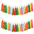 35 PCS Green Orange Gold Mylar Tassel Garland Tissue Paper Tassels Banner DIY by Autupy