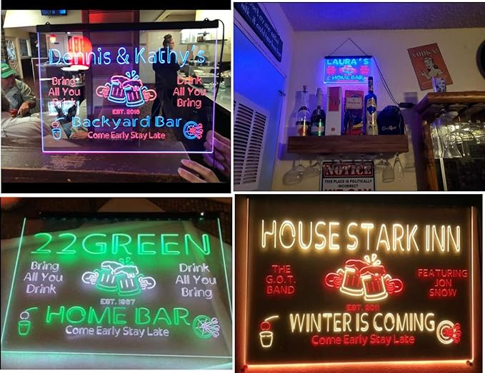 ADVPRO Personalized Your Name Custom Home Bar Beer Established Year Dual Color LED Neon Sign Blue & Yellow 16 x 12 Inches st6s43-p1-tm-by
