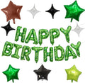 Pixel Happy Birthday Balloon Banner, 16 Inch Pixel Green Foil Letter Balloons by Togvu
