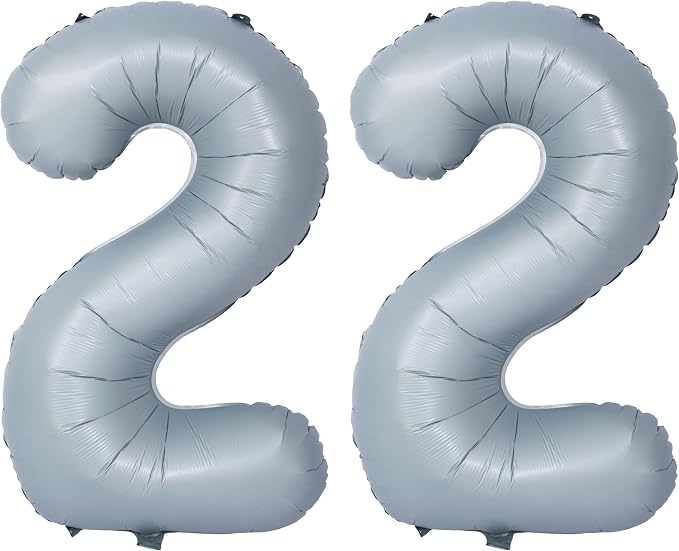 40 In Matte gray Number Balloon Helium Foil Mylar Birthday Balloon Digit 22 | by Exquisitehighqualitypartydecorationstomeetyoureveryneed%EF%BC%81
