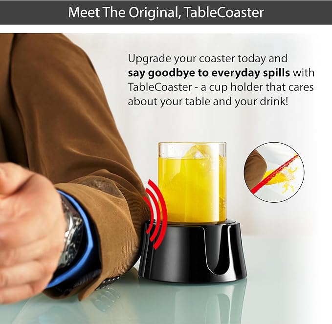 TableCoaster - Original Anti-Spill Table and Desk Cup Holder, Jet Black - RV - Image 2