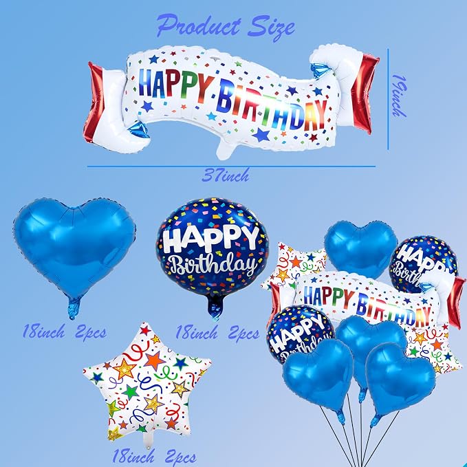 Birthday Decoration Set Colorful Happy Birthday Banner Balloon - Image 2
