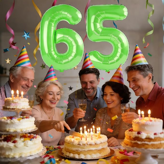 40 Inch Number 65 Balloons for 65th Birthday Party Decorations, 0-100 Fruit - Image 2