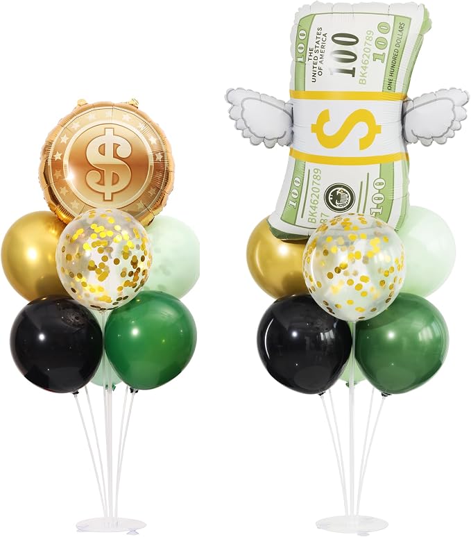 Money Dollar Balloon Stand for Table Centerpiece Stand Kit 2 Sets by KIRINDECORATION