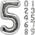 Number Balloons Silver Party Balloon by United-UnicornsParty