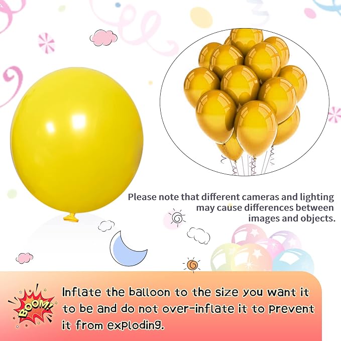 Yellow Balloon Arch Kit 111Pcs 18 12 5 Inch Latex Party Balloons Garland - Image 3