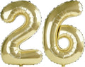 40 Inch Number 26 Balloons for 26th Birthday Party Decorations, 0-100 Champagne by FOBELEC