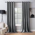 MIULEE Velvet Curtains Grey 52 x 63 Inch Length Set of 2 | Grommet Drapes by MIULEE