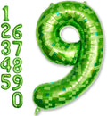 9th Birthday Balloons for Boys, Large Lime Green Pixel Number 9 Balloon by Froova