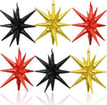 HILAVO 6PCS Star Balloons, 22Inch Red Black and Gold Star Balloon Foil Balloons by HILAVO