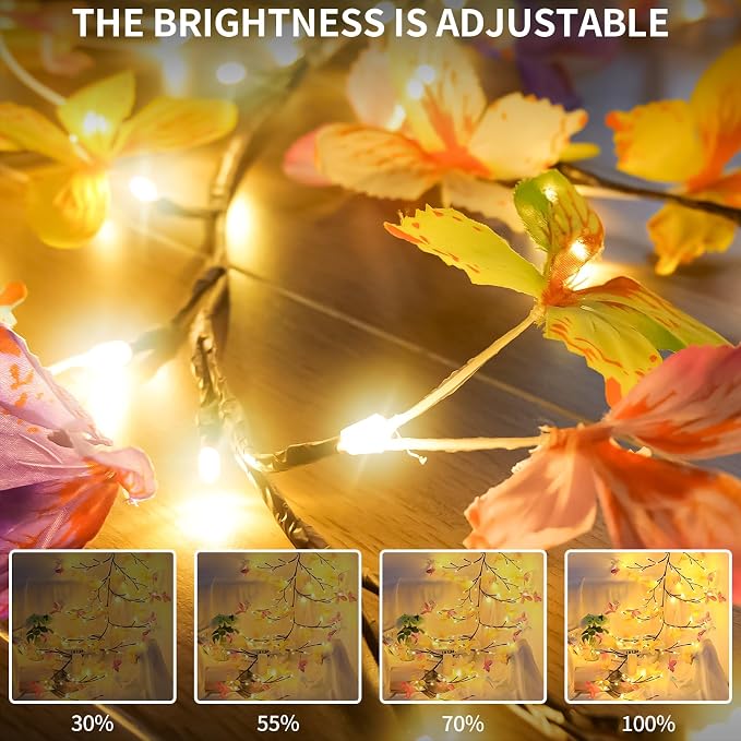 FNHMSL Butterfly Enchanted Willow Vine Lights, 4FT 48LED 3 Color Butterfly - Image 2