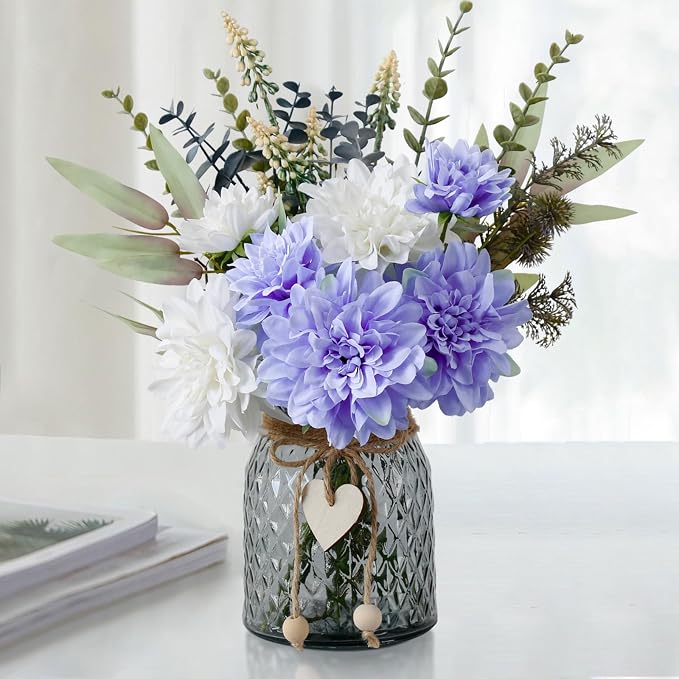 Leftover Fake Flowers in Vase, Faux Flowers in Vase, Table Centerpieces by LEFTOVER