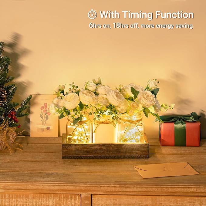Mkono Mason Jar Lights Centerpieces - Image 2