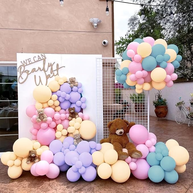 Blue Purple Pink Nude Balloon Garland Arch Kit - Image 5